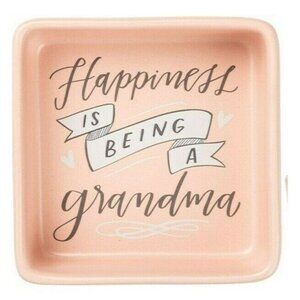 Trinket Tray Happiness Is Being A Grandma 4" x 4" Stoneware Mothers Day Gift